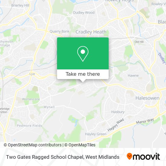 Two Gates Ragged School Chapel map