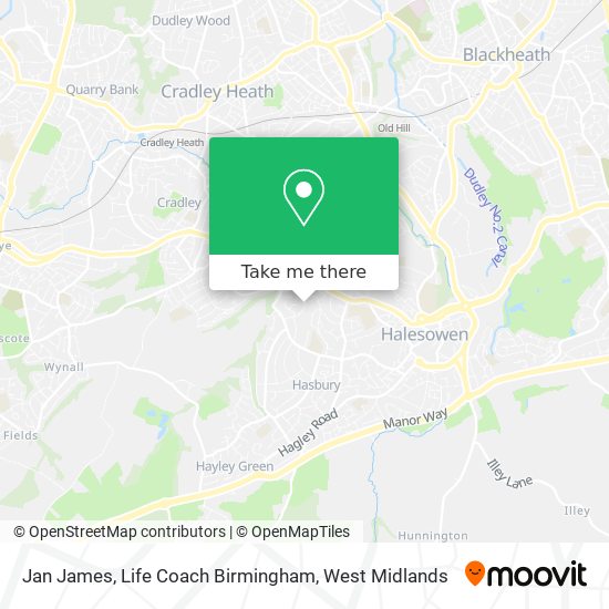 Jan James, Life Coach Birmingham map