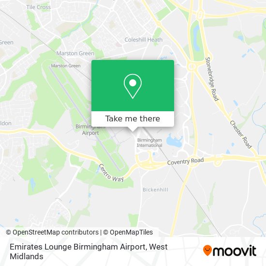 Emirates Lounge Birmingham Airport map