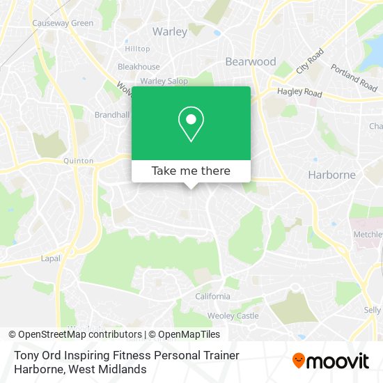 Tony Ord Inspiring Fitness Personal Trainer Harborne map