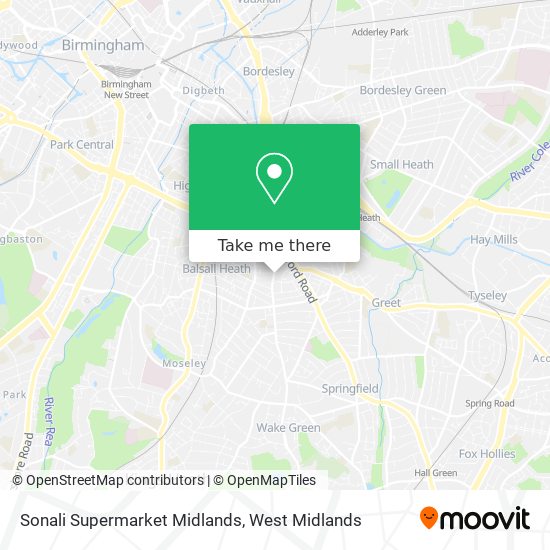 Sonali Supermarket Midlands map