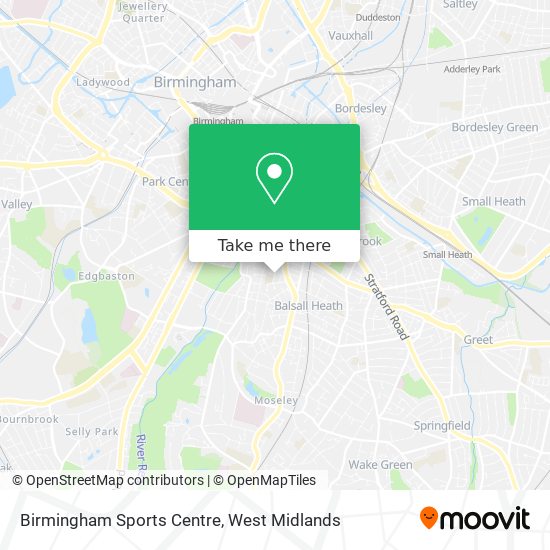 Birmingham Sports Centre map