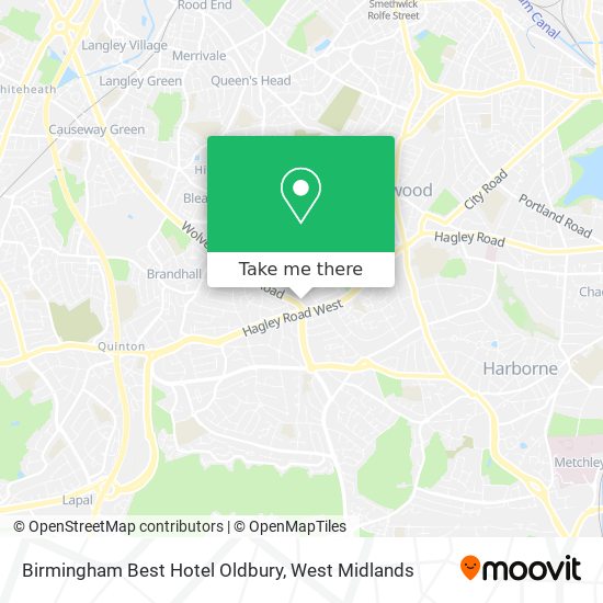 Birmingham Best Hotel Oldbury map