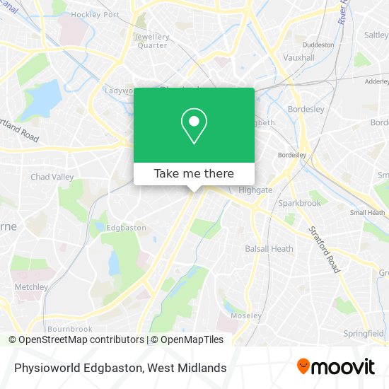 Physioworld Edgbaston map