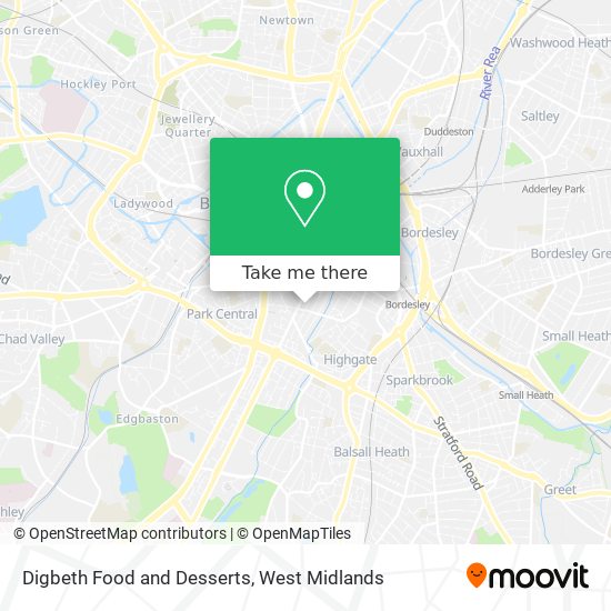 Digbeth Food and Desserts map