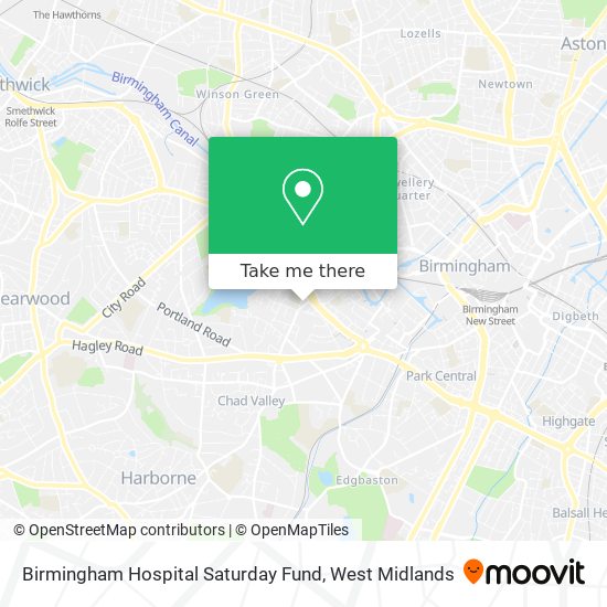 Birmingham Hospital Saturday Fund map