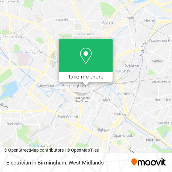 Electrician in Birmingham map