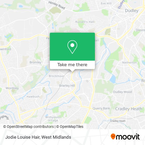 How to get to Jodie Louise Hair in Brierley Hill by Bus, Train or Light