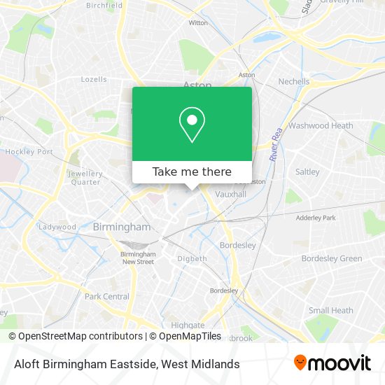 Aloft Birmingham Eastside map