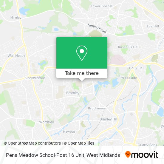 Pens Meadow School-Post 16 Unit map