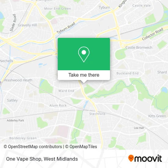 How to Get to One Vape Shop in Bromford & Hodge Hill by Bus or Train?