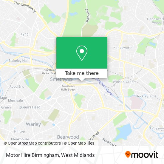 Motor Hire Birmingham map