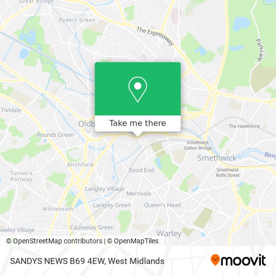 SANDYS NEWS B69 4EW map
