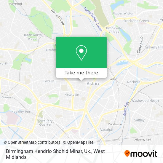 Birmingham Kendrio Shohid Minar, Uk. map