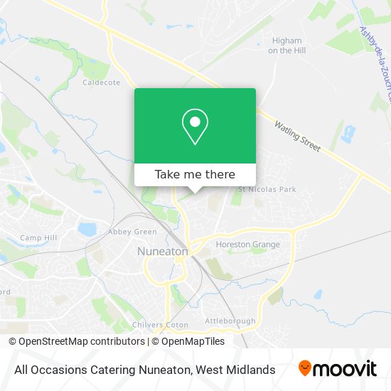 All Occasions Catering Nuneaton map