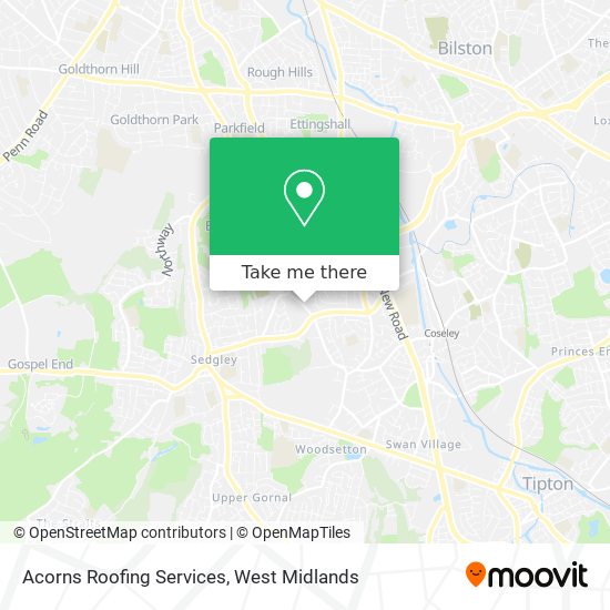 Acorns Roofing Services map