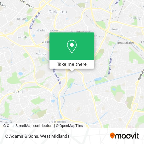 C Adams & Sons map