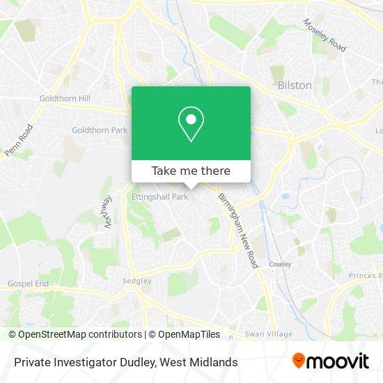 Private Investigator Dudley map