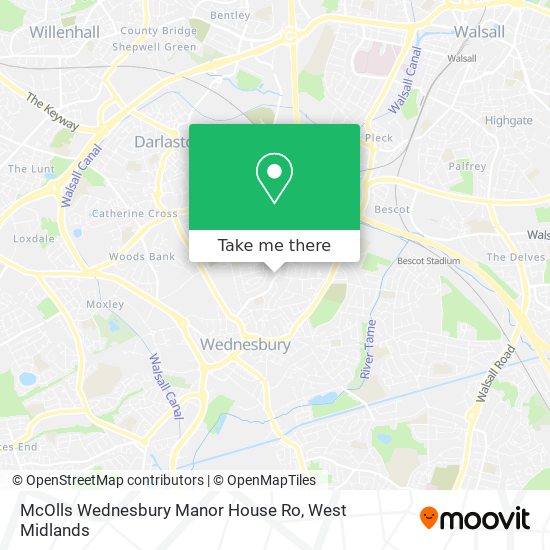 McOlls Wednesbury Manor House Ro map