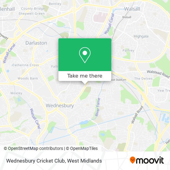 Wednesbury Cricket Club map