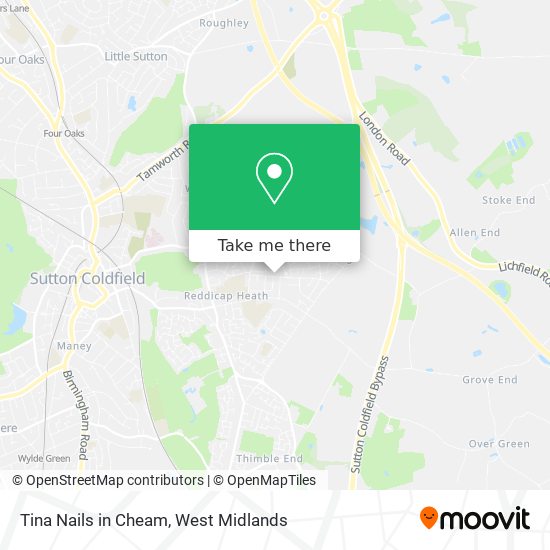 Tina Nails in Cheam map