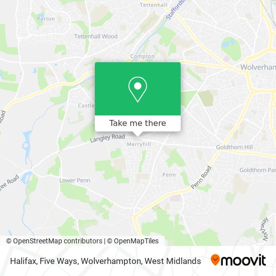 Halifax, Five Ways, Wolverhampton map