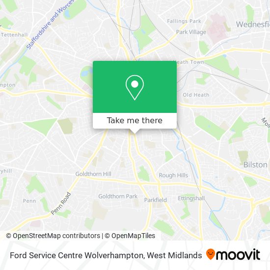 Ford Service Centre Wolverhampton map