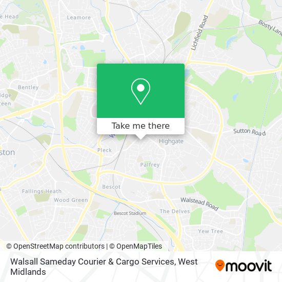 Walsall Sameday Courier & Cargo Services map