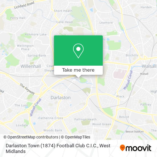 Darlaston Town (1874) Football Club C.I.C. map