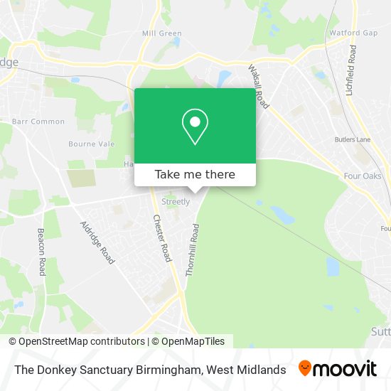 The Donkey Sanctuary Birmingham map