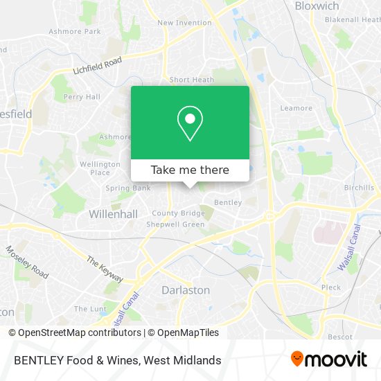 BENTLEY Food & Wines map