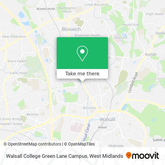 Walsall College Green Lane Campus map