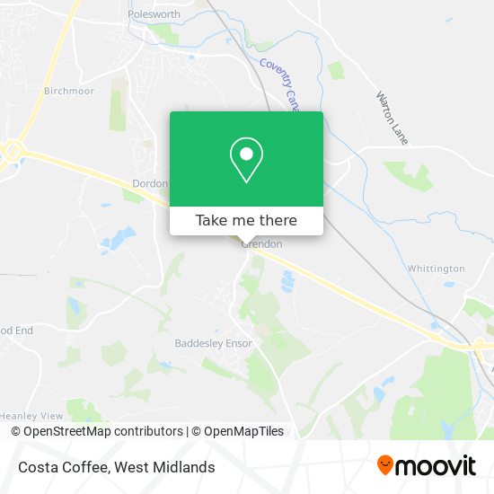 Costa Coffee map