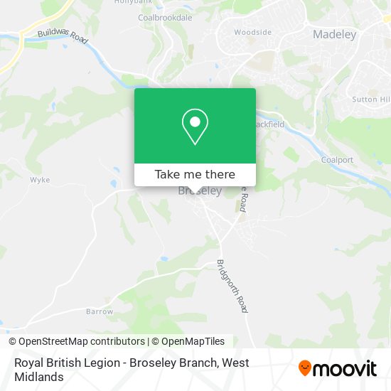 Royal British Legion - Broseley Branch map