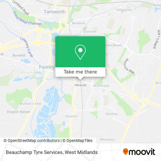 Beauchamp Tyre Services map