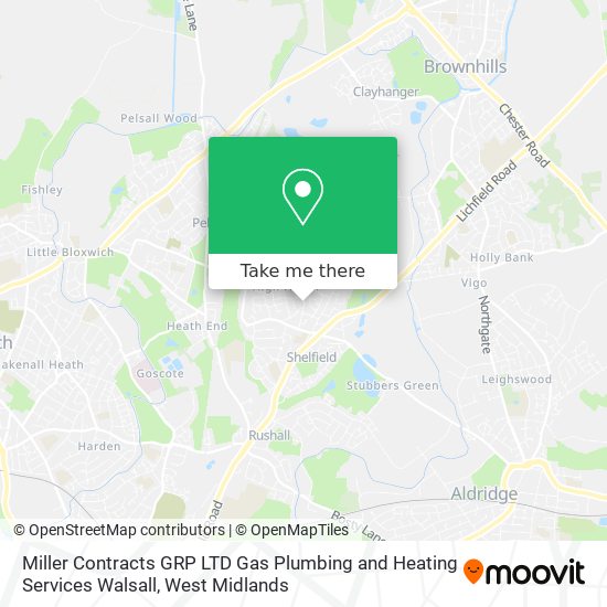 Miller Contracts GRP LTD Gas Plumbing and Heating Services Walsall map