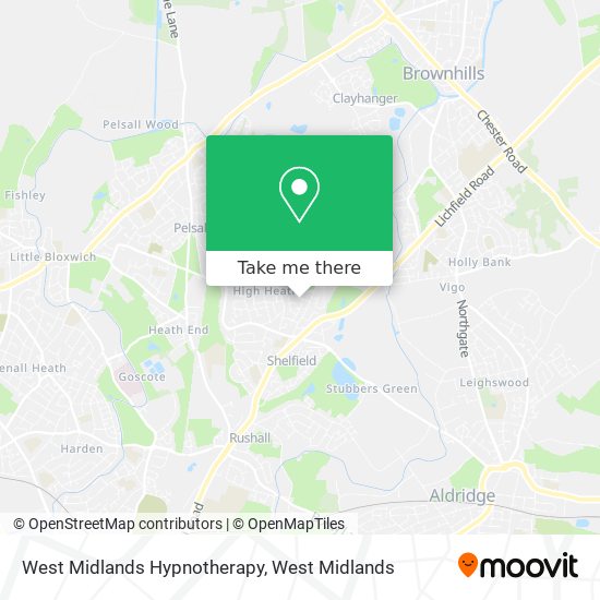 West Midlands Hypnotherapy map