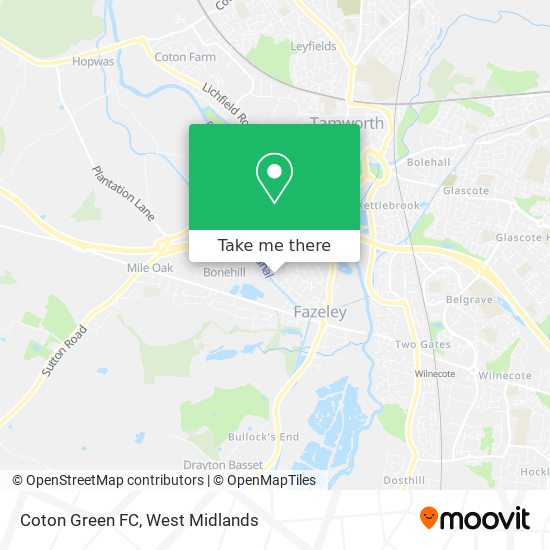 Coton Green FC map