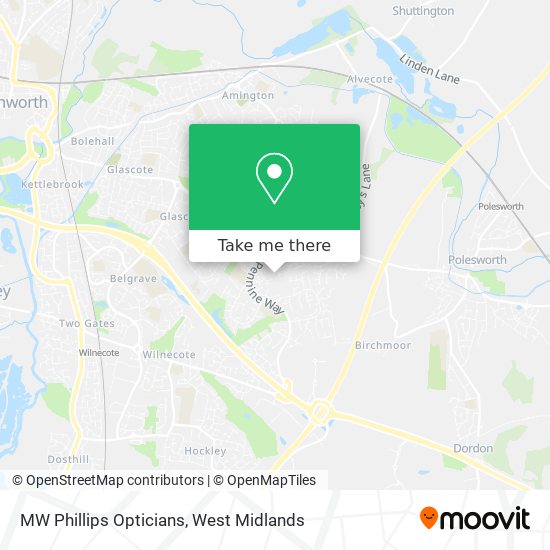 MW Phillips Opticians map