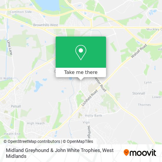 Midland Greyhound & John White Trophies map