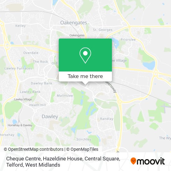 Cheque Centre, Hazeldine House, Central Square, Telford map