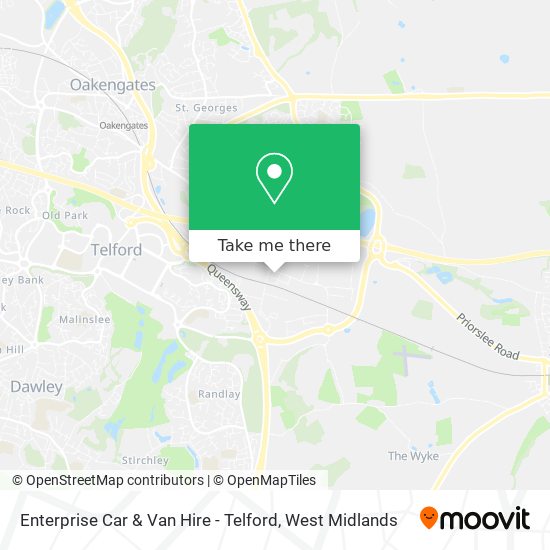 Enterprise Car & Van Hire - Telford map