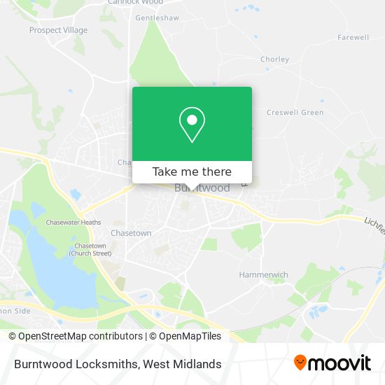 Burntwood Locksmiths map