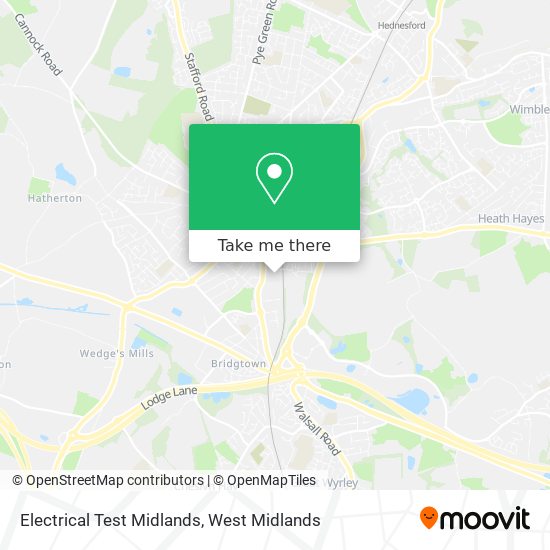 Electrical Test Midlands map
