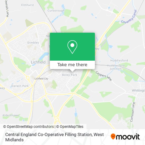 Central England Co-Operative Filling Station map