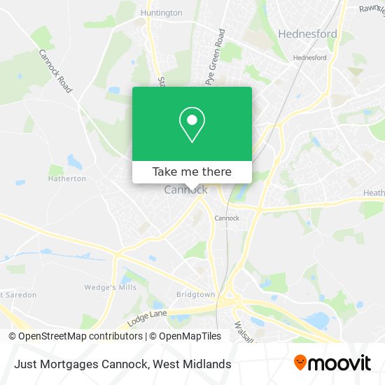 Just Mortgages Cannock map