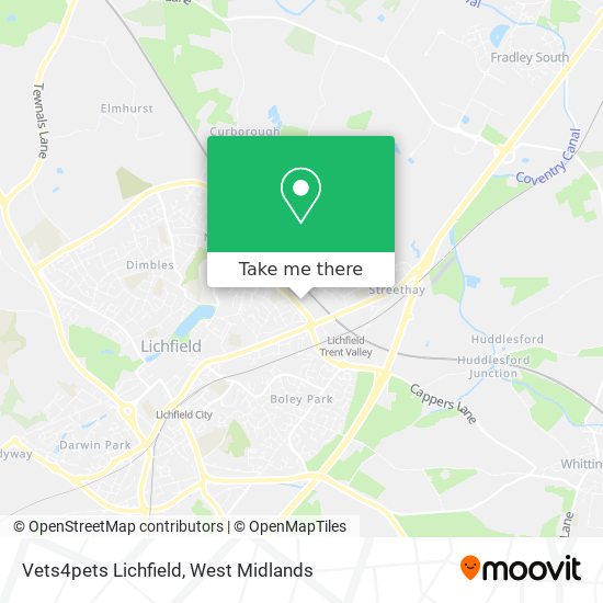 Vets4pets Lichfield map