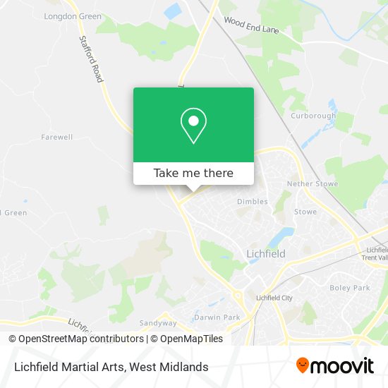 Lichfield Martial Arts map