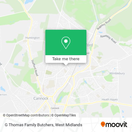 G Thomas Family Butchers map