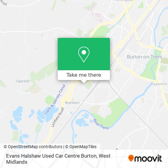 Evans Halshaw Used Car Centre Burton map
